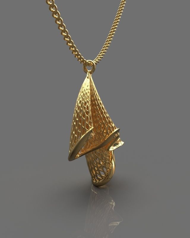 Folded pendant 3D print model_2