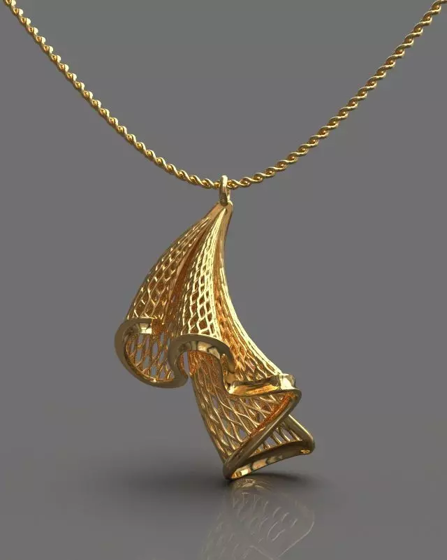Folded pendant 3D print model_0