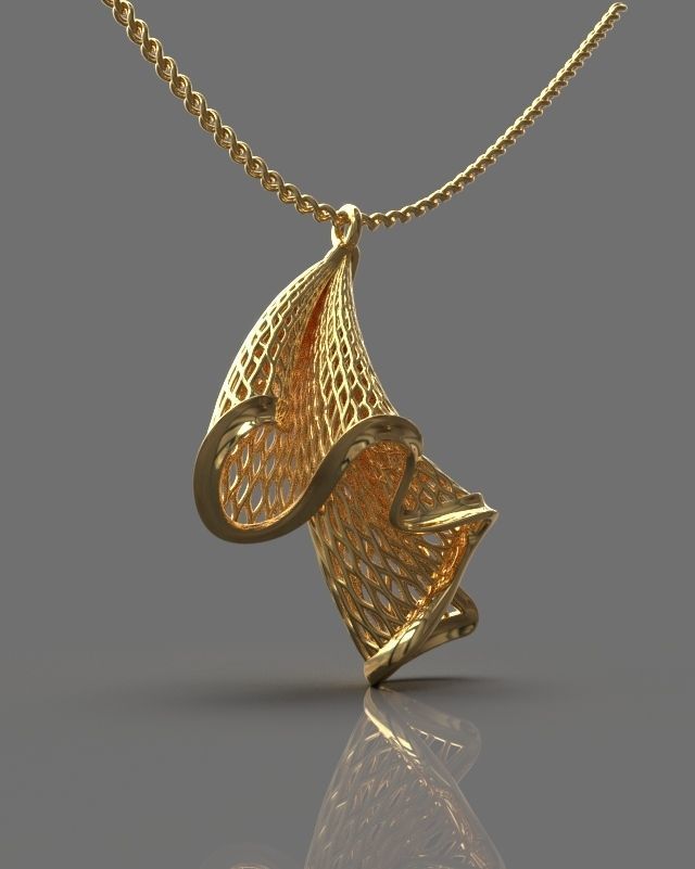 Folded pendant 3D print model_3