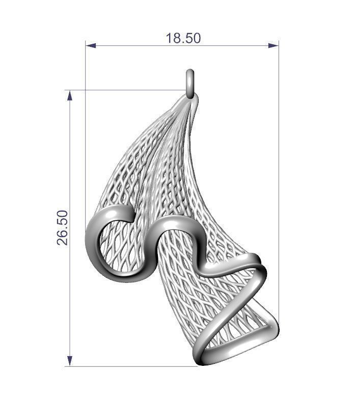 Folded pendant 3D print model_6