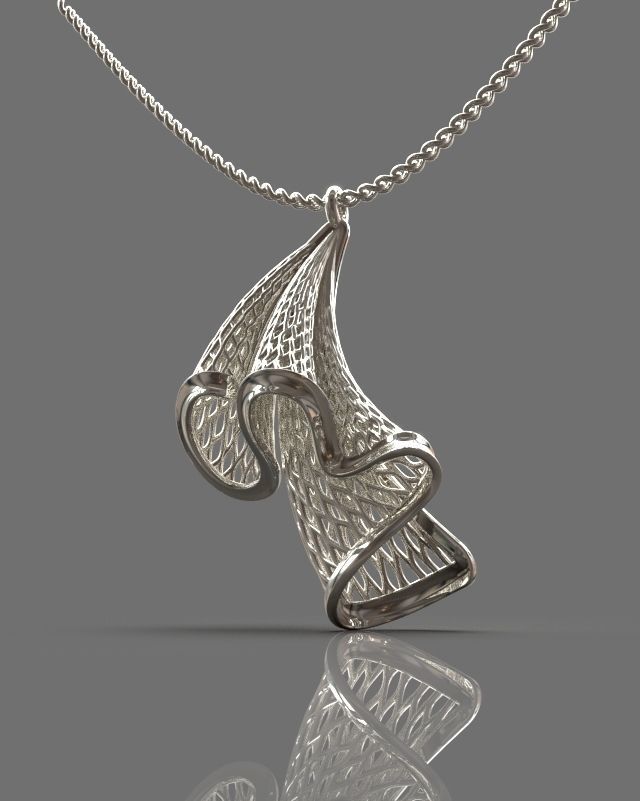 Folded pendant 3D print model_4