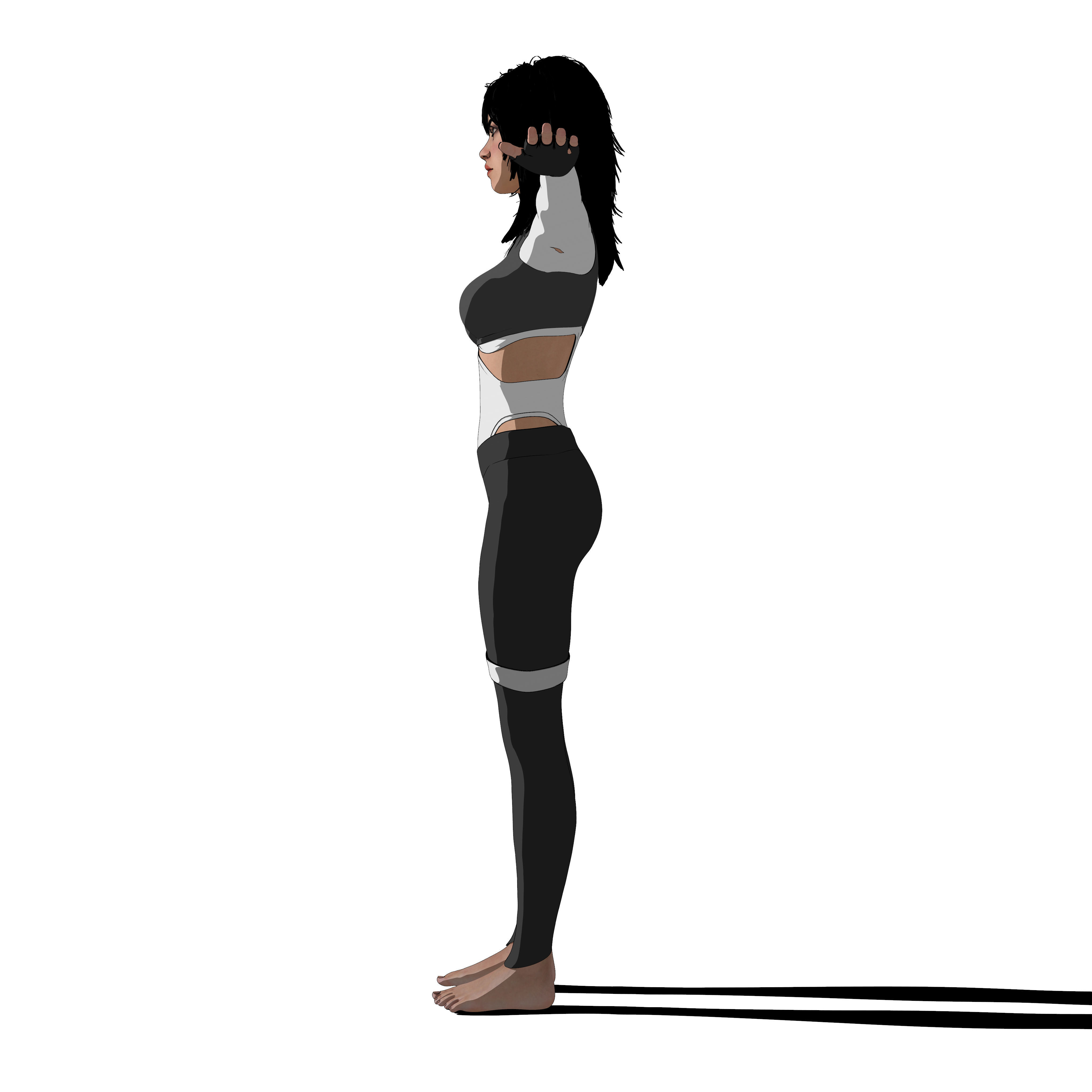 Lina Rigged Female Model with Facial Blend shapes Low-poly 3D model_5