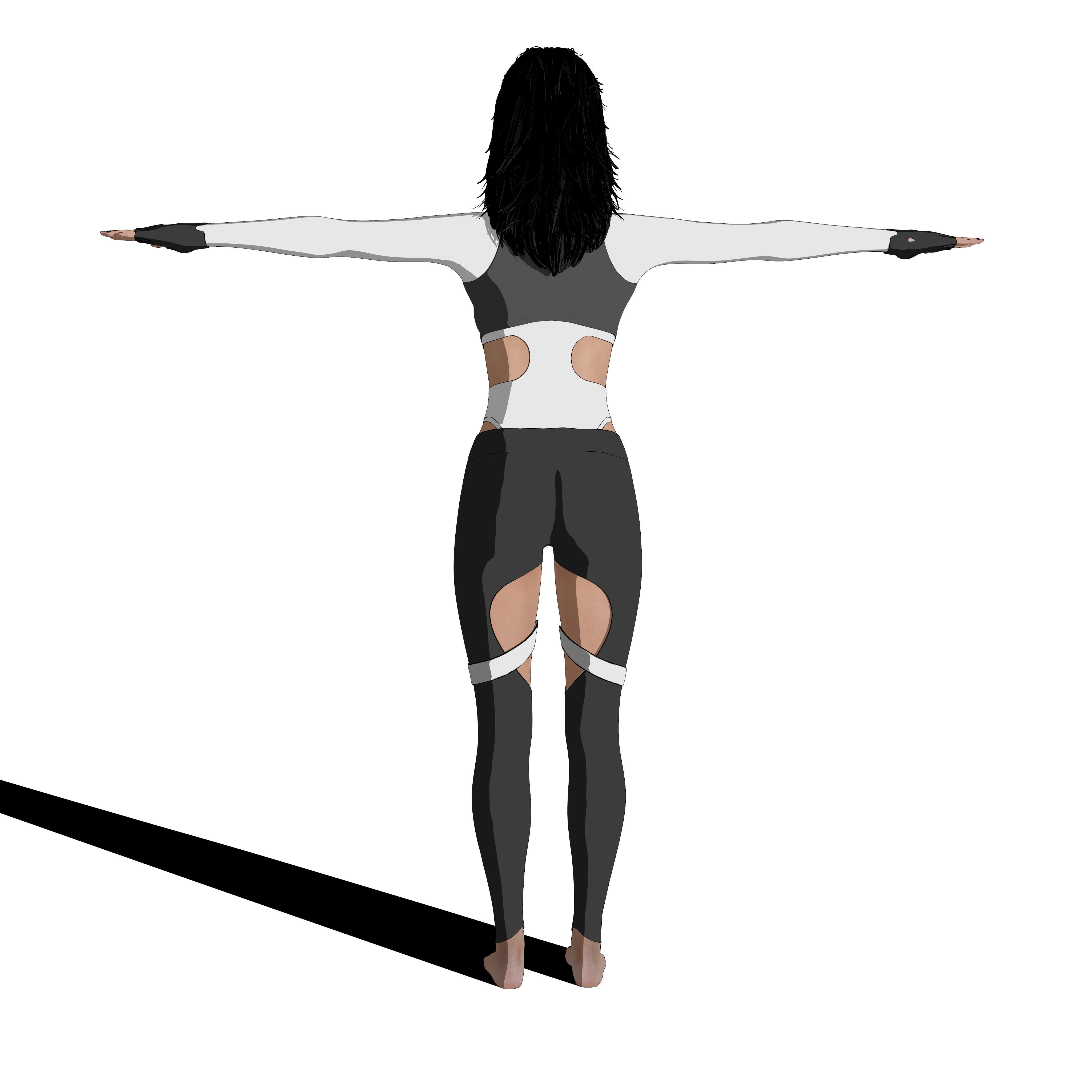 Lina Rigged Female Model with Facial Blend shapes Low-poly 3D model_6