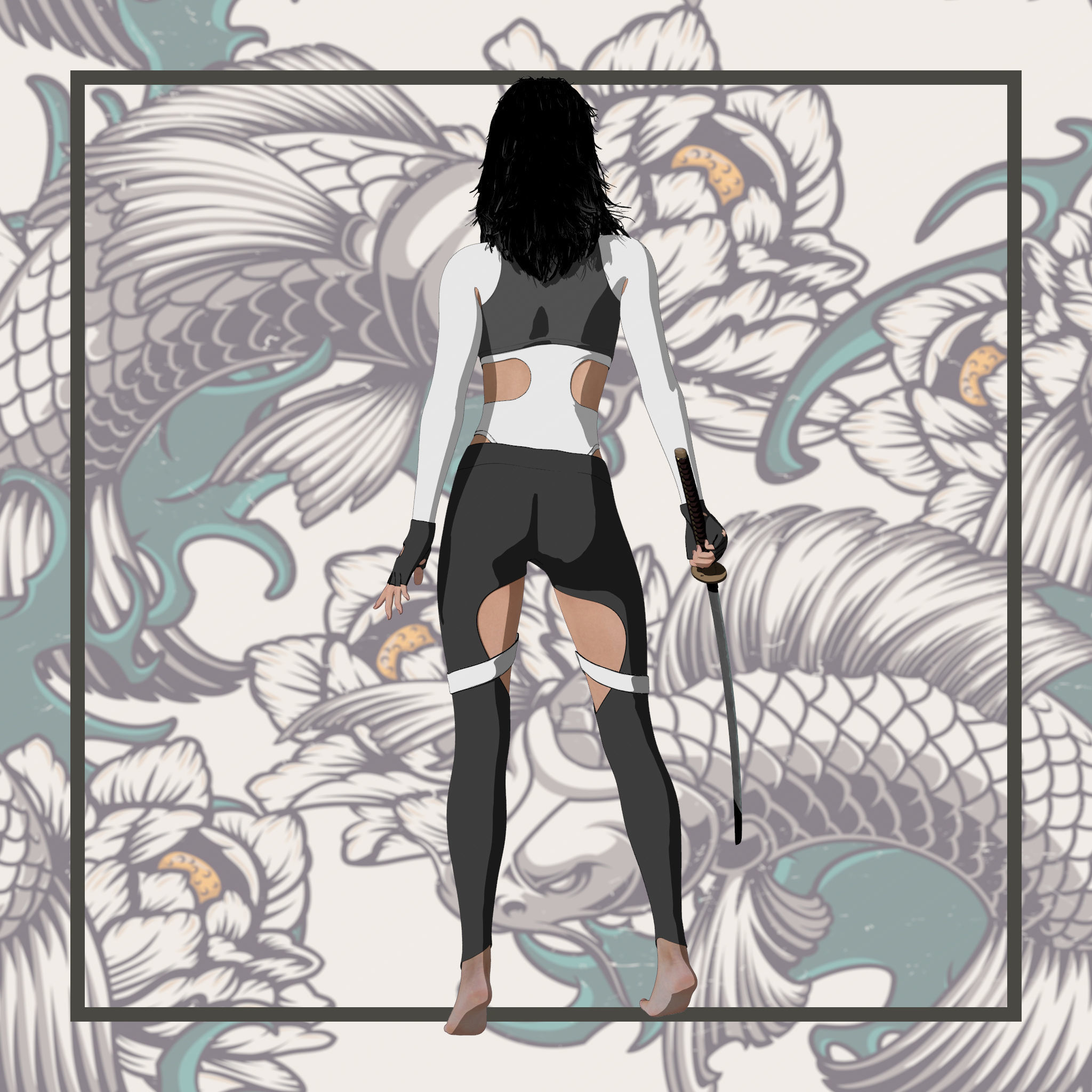 Lina Rigged Female Model with Facial Blend shapes Low-poly 3D model_2