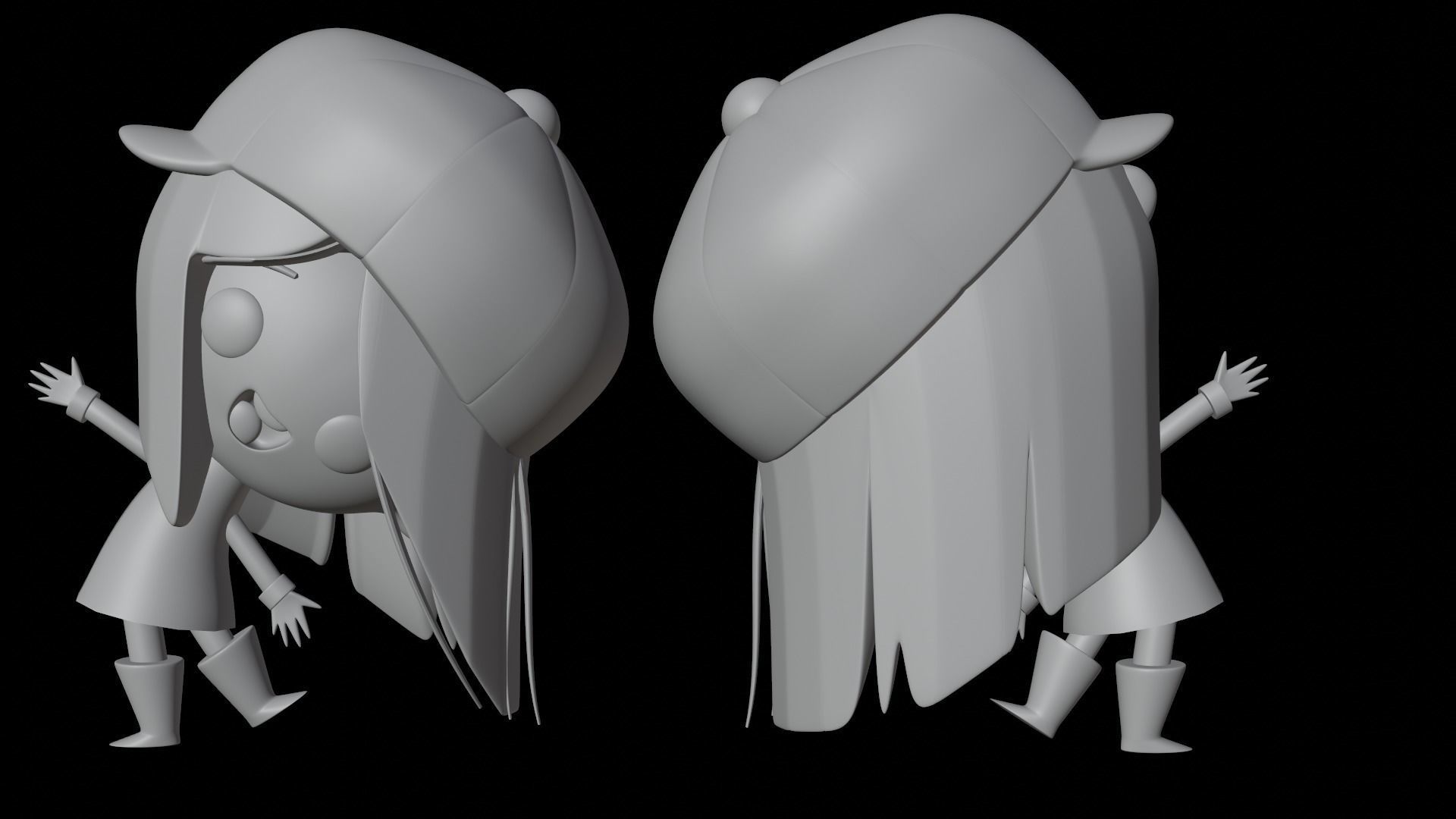 happy girl 3D print model_1