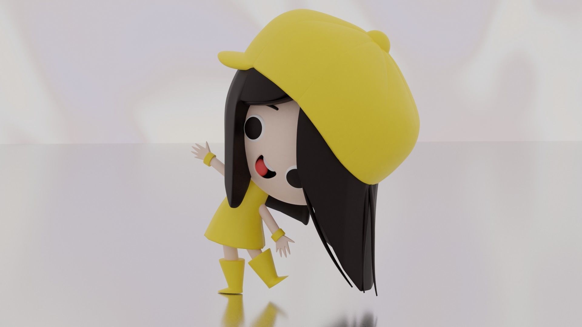 happy girl 3D print model_4