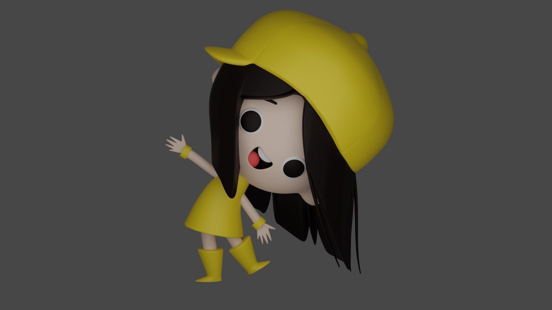 happy girl 3D print model_6