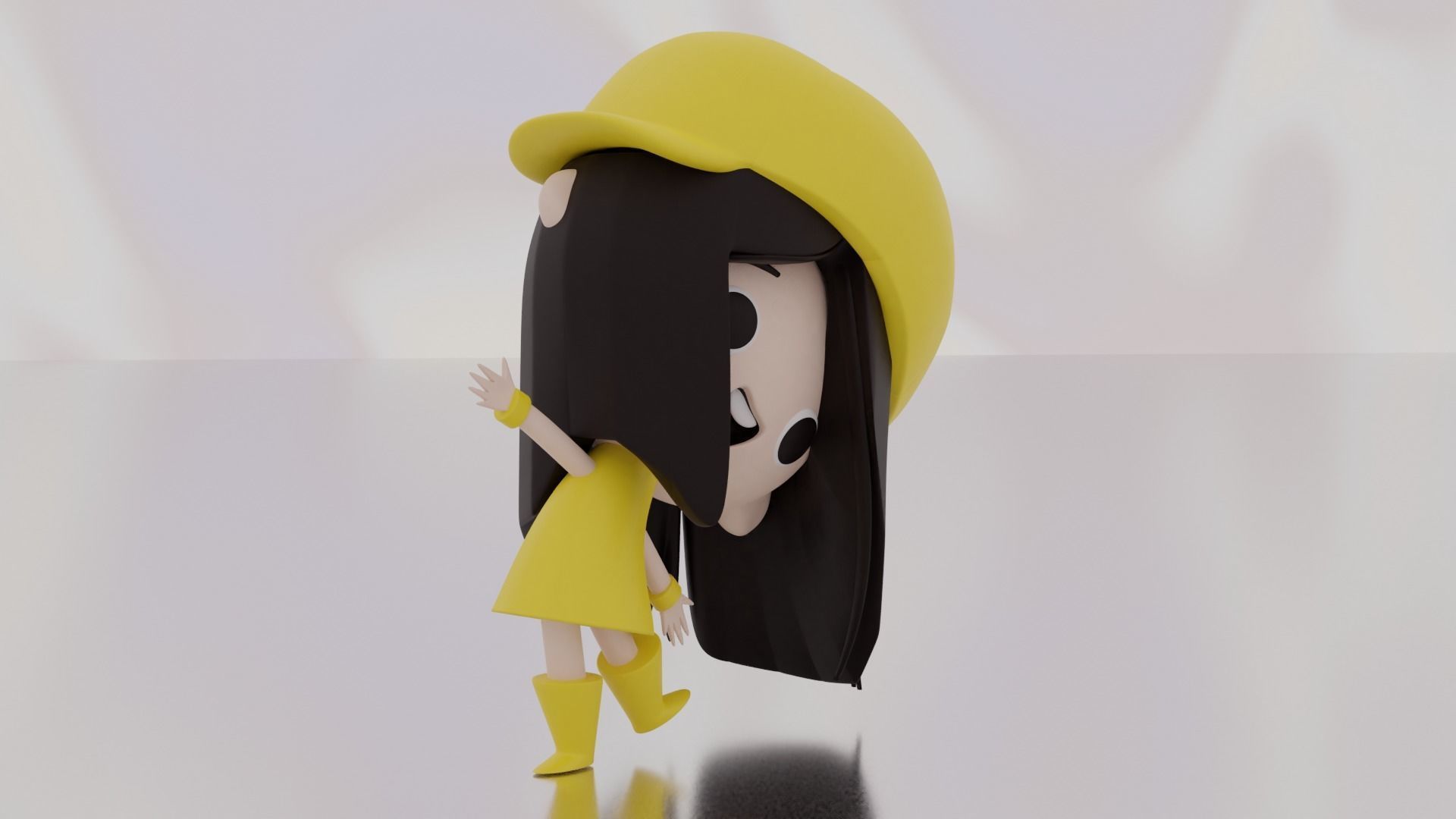 happy girl 3D print model_9