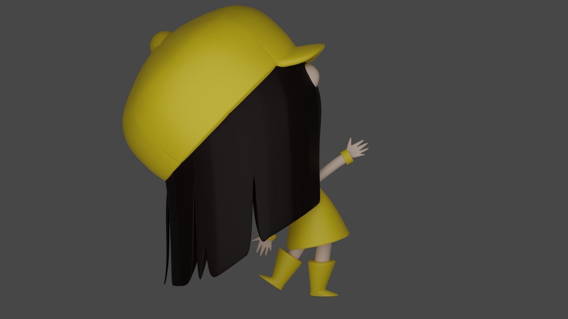 happy girl 3D print model_3