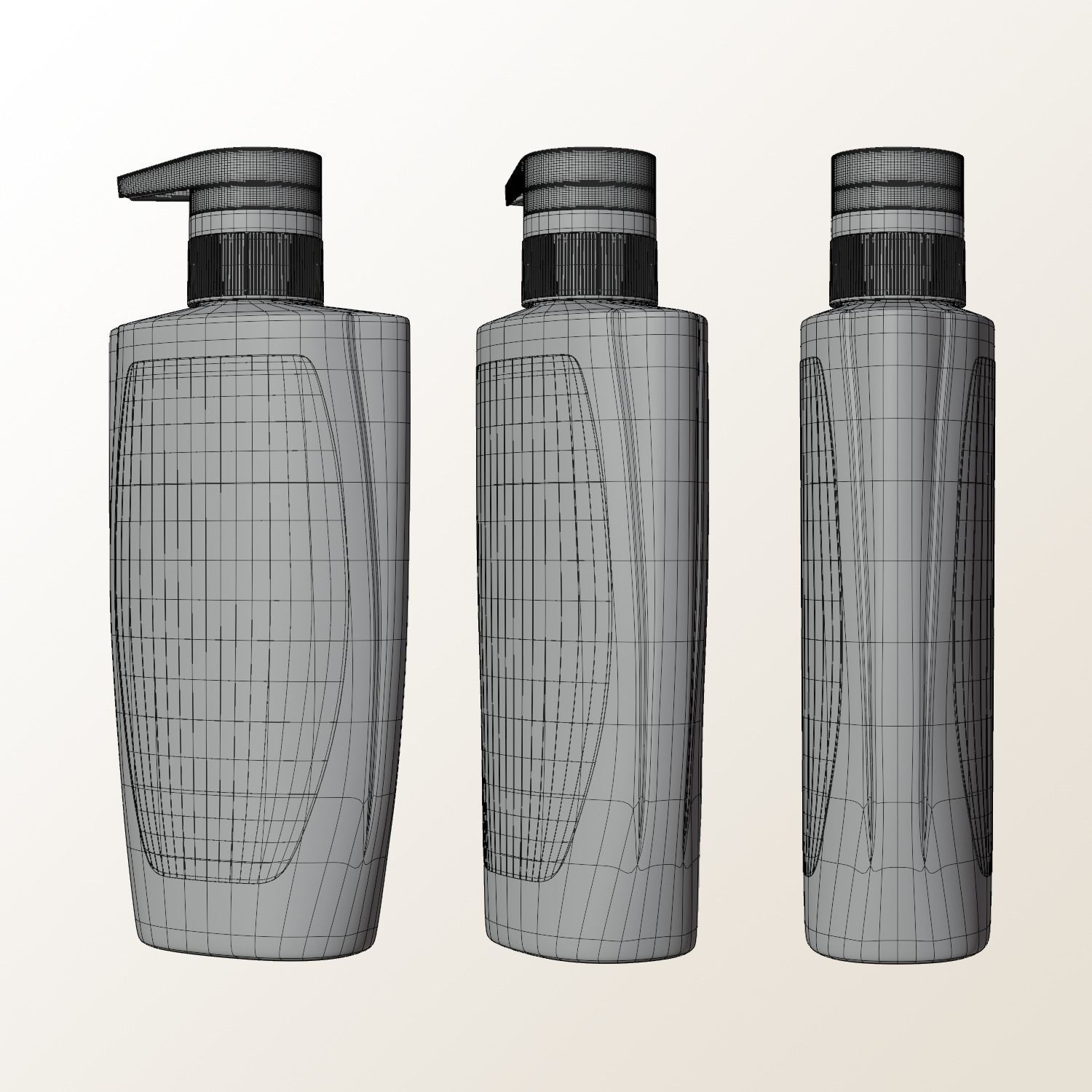 Loreal Shampoo Bump Bottle 450ml Packaging Mockup 3D model_10