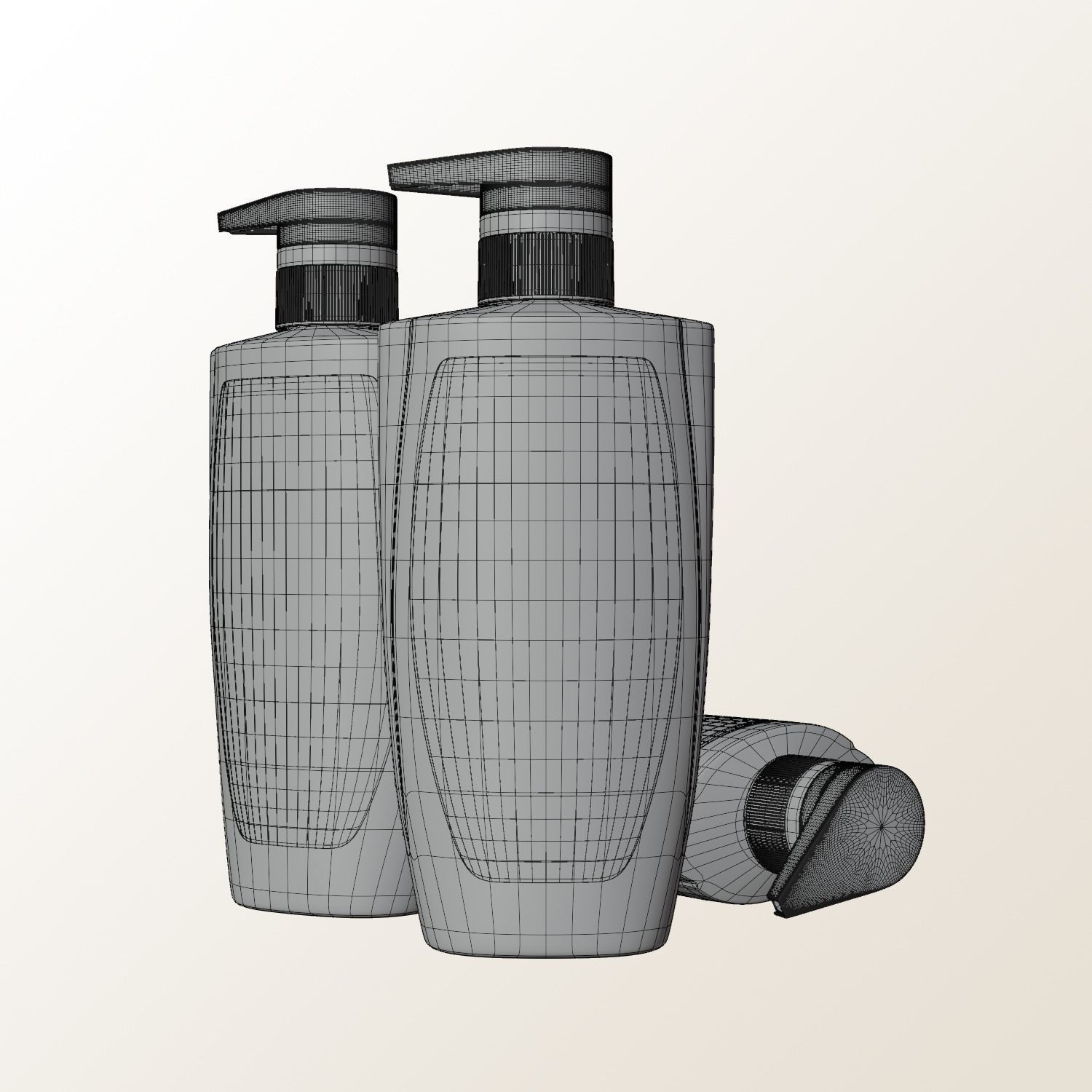 Loreal Shampoo Bump Bottle 450ml Packaging Mockup 3D model_3