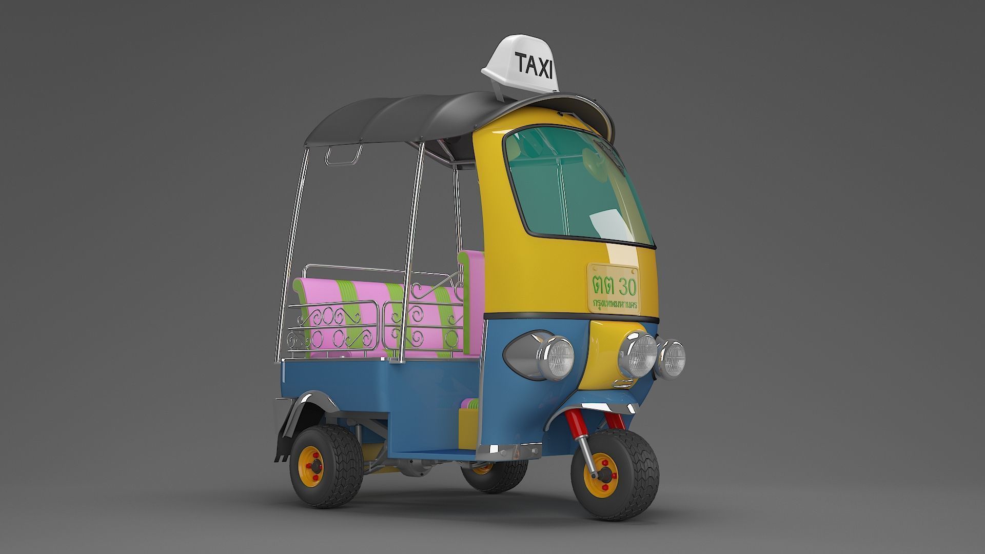 Little Thai Tuk Tuk 3D model_2