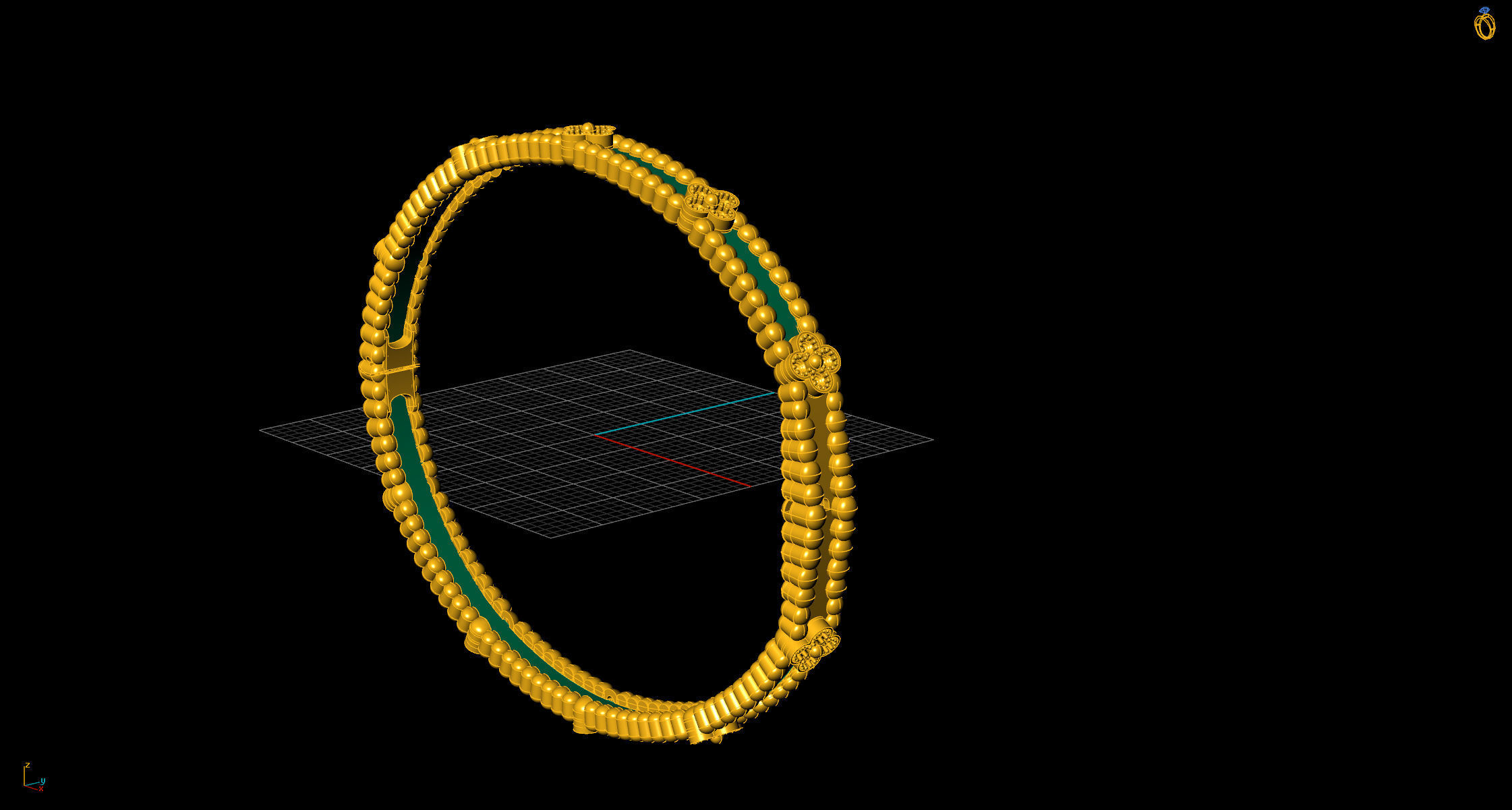 Van clif bracelet 3D print model_5