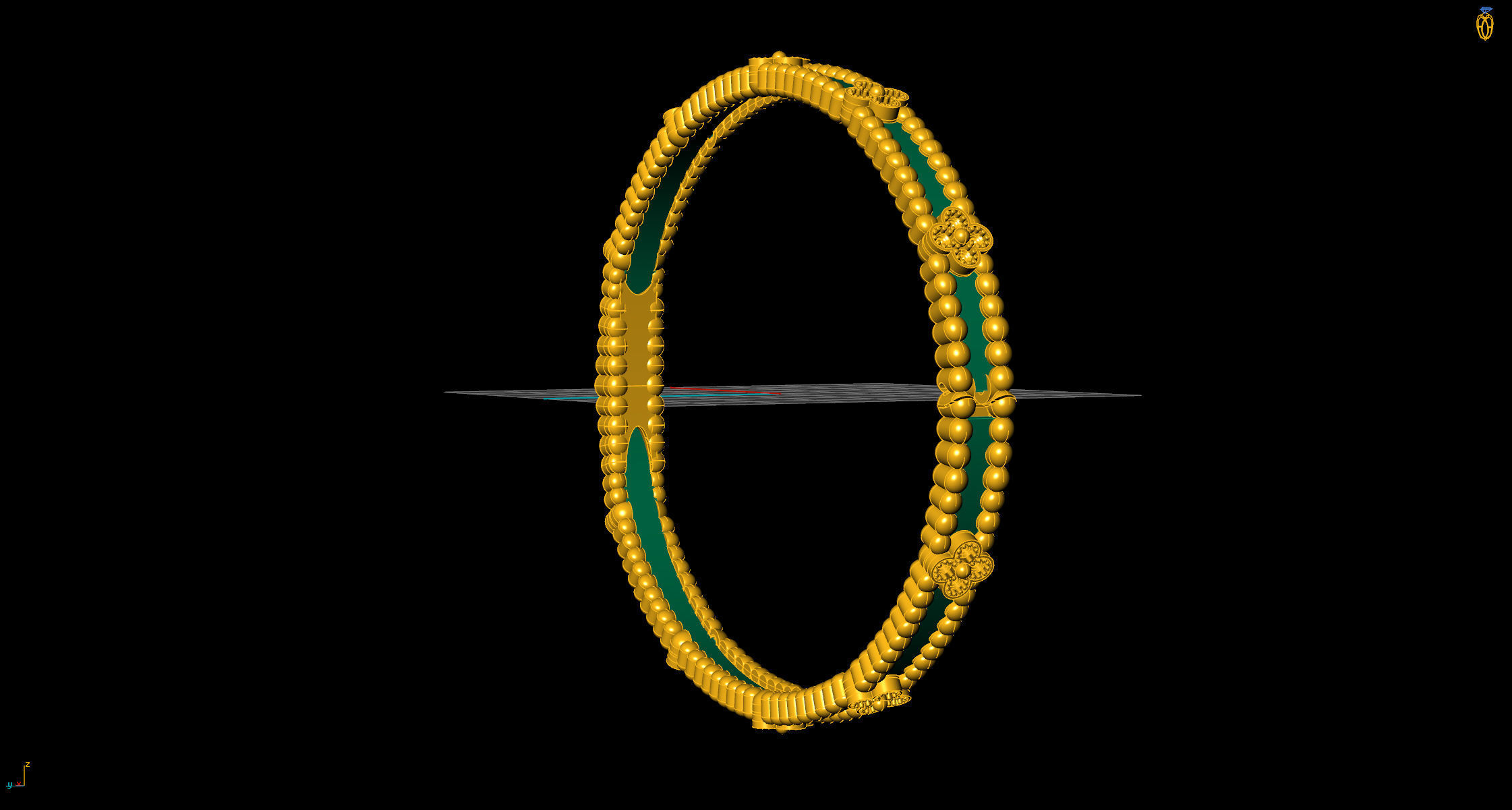 Van clif bracelet 3D print model_6