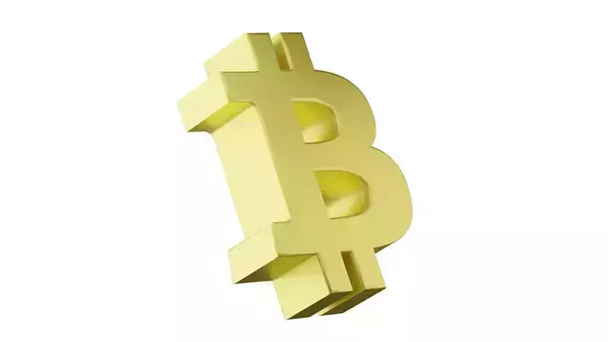 Bitcoin Coin Sign  Low-poly 3D model
