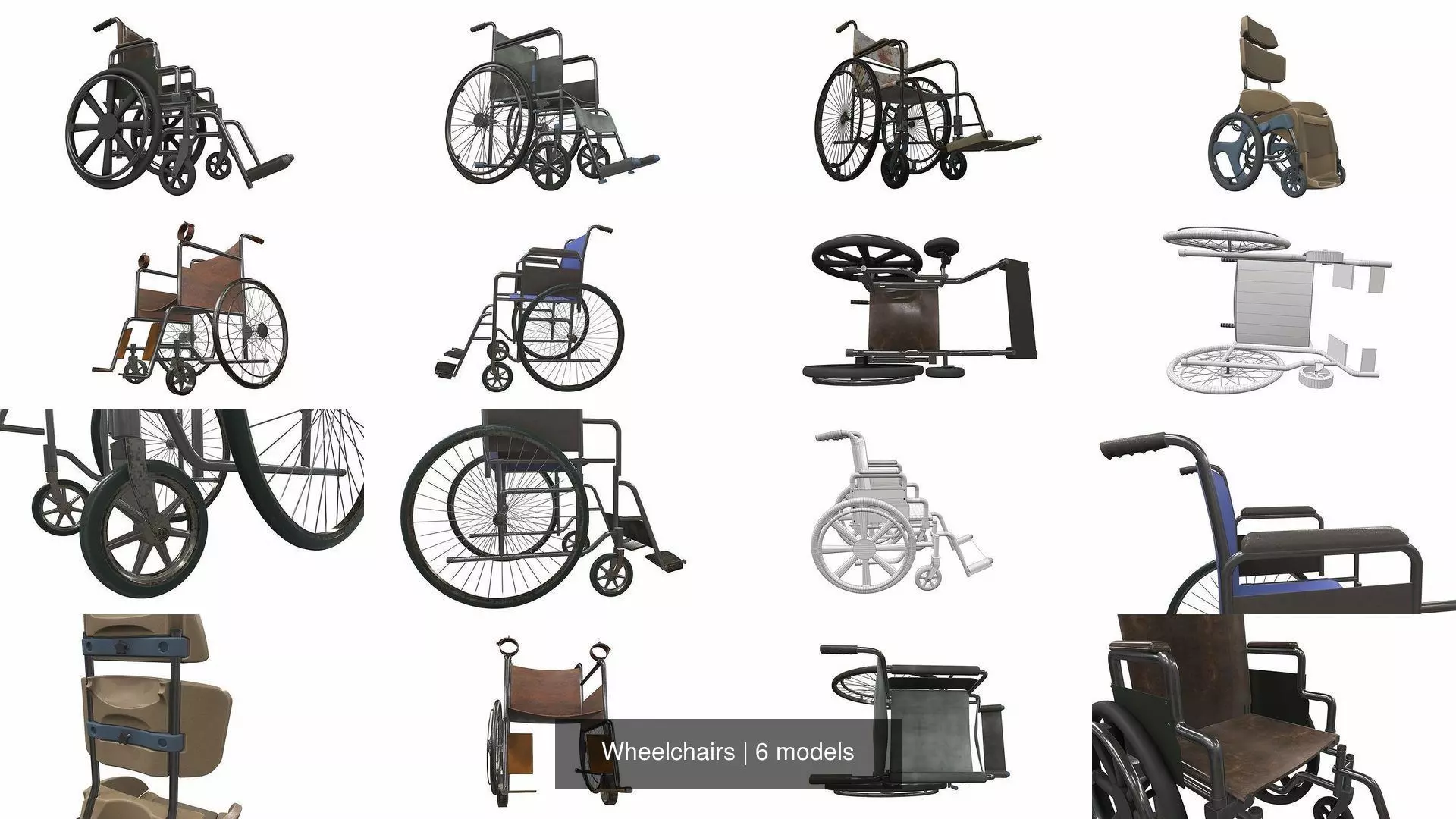 Wheelchairs wheelchair with seat 3D Model Collection_1