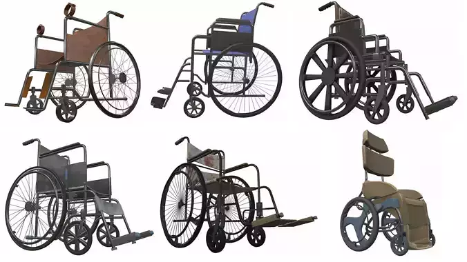 Wheelchairs wheelchair with seat 3D Model Collection