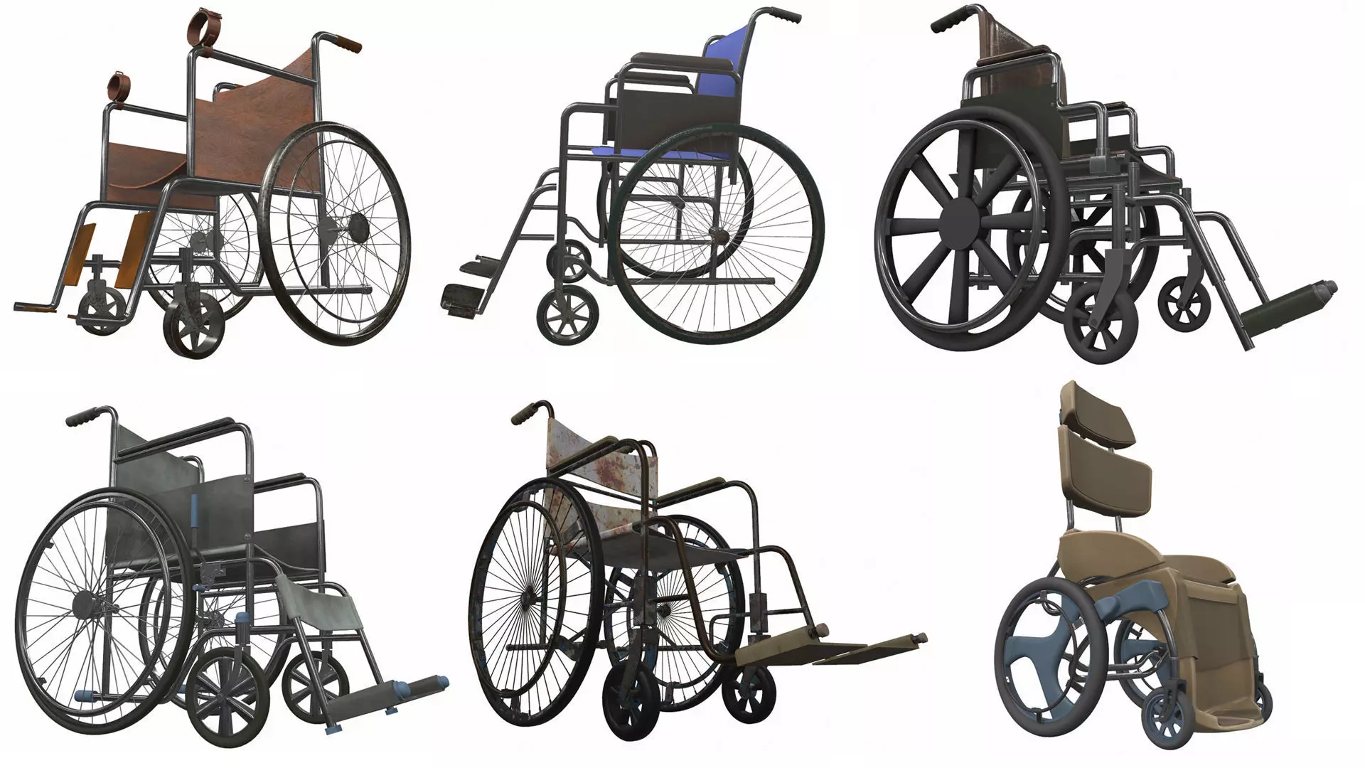 Wheelchairs wheelchair with seat 3D Model Collection_0