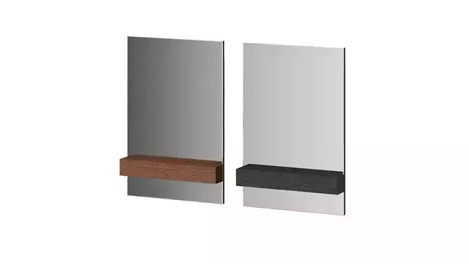 Distressed Wood Shelf Wall Mirror by Clear Home Design