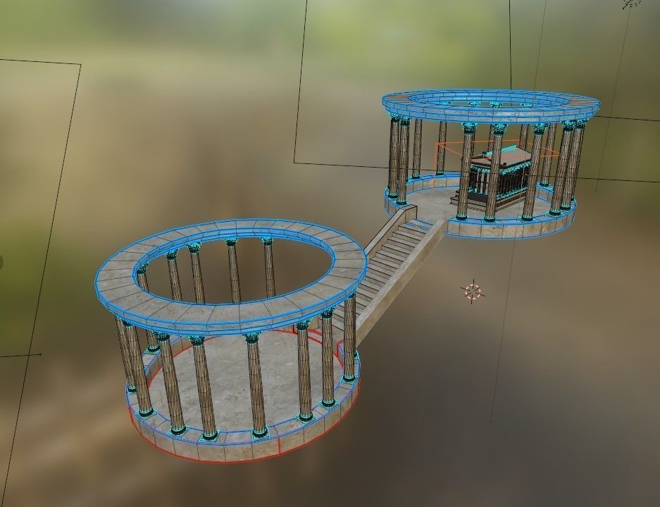 the ancient temple Low-poly 3D model_9