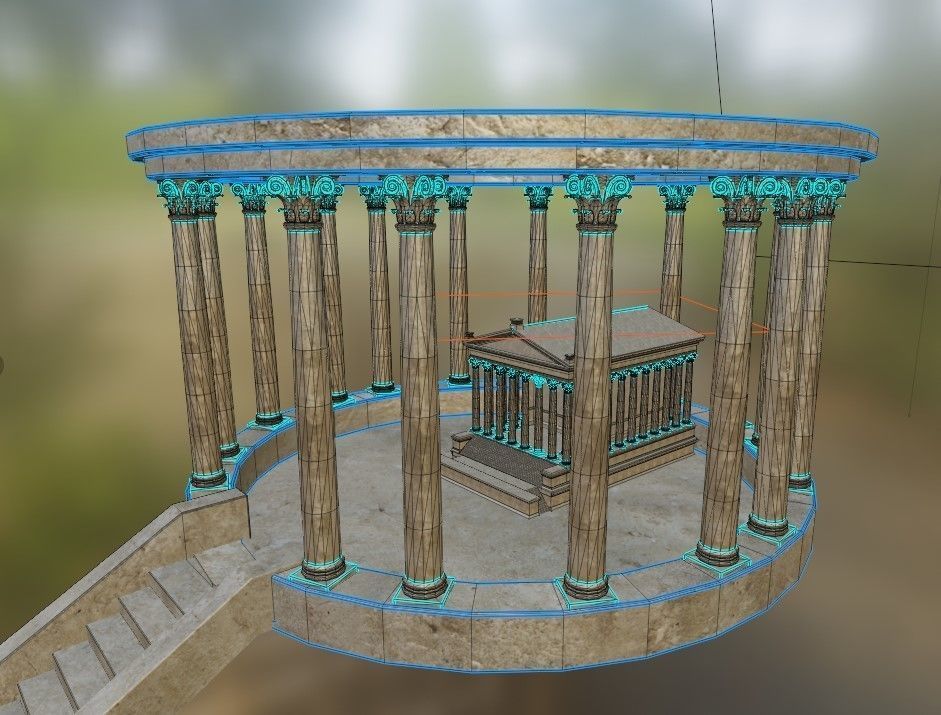 the ancient temple Low-poly 3D model_10
