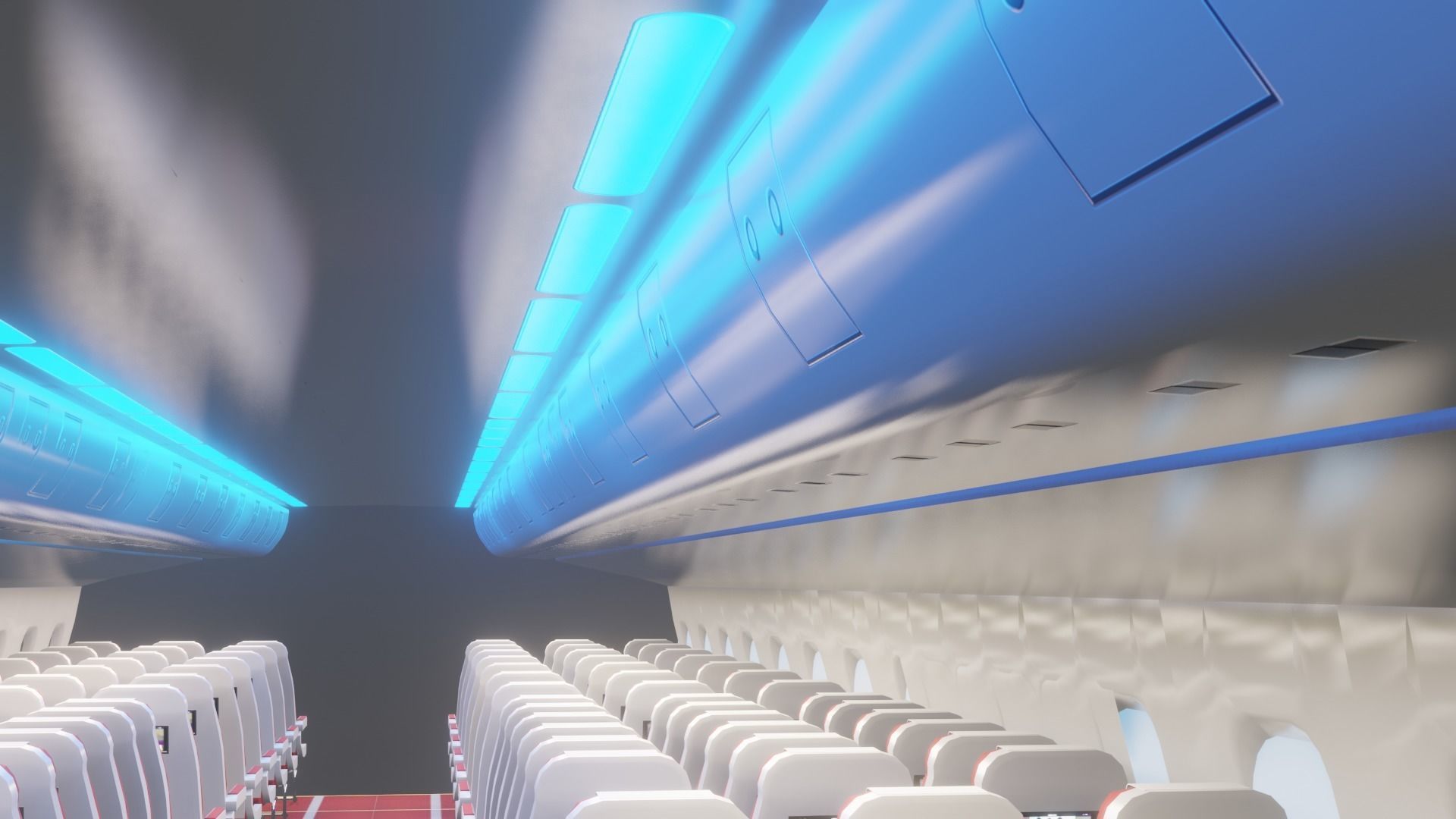 Airplane Interior  Low-poly 3D model_11