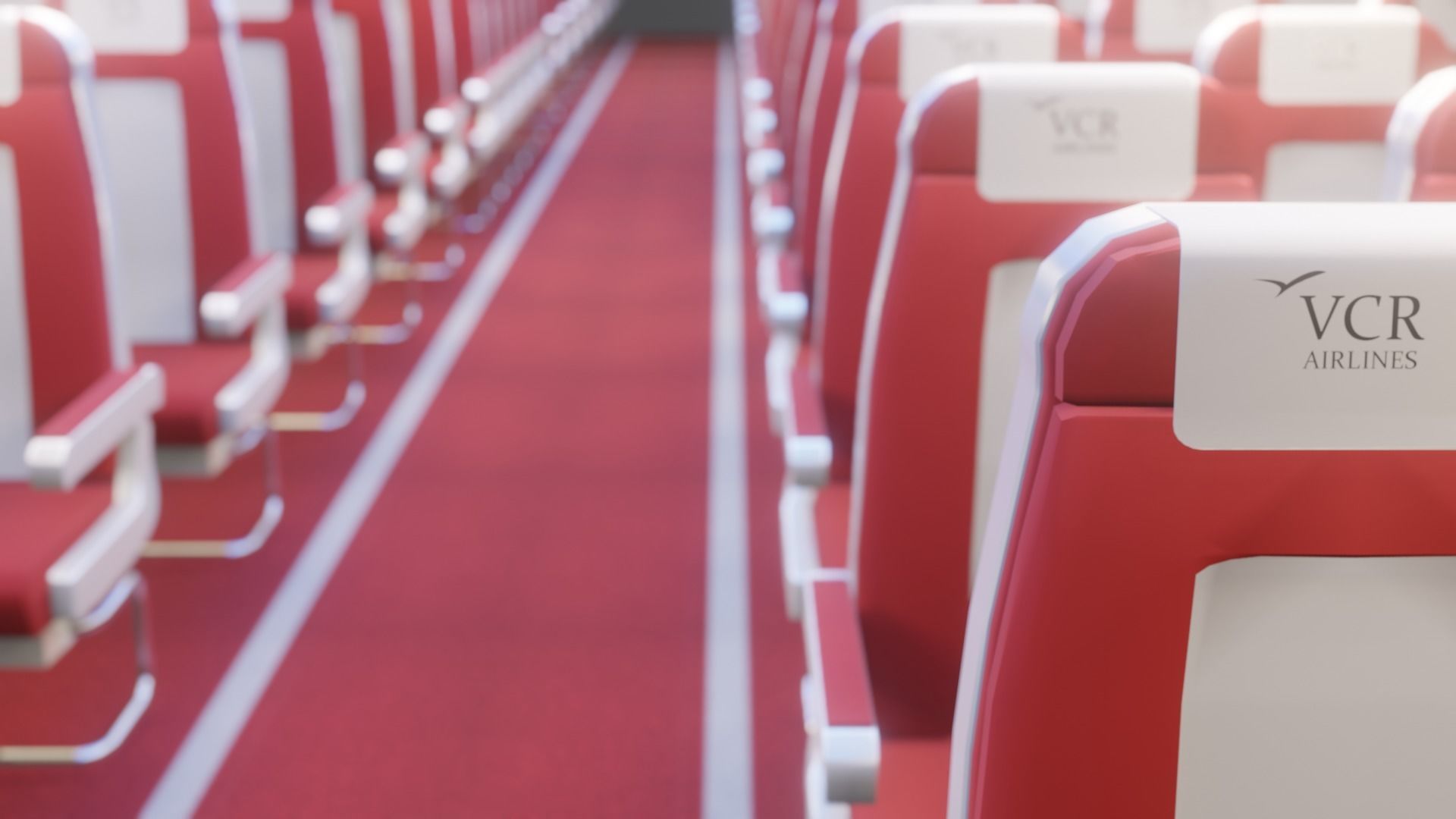 Airplane Interior  Low-poly 3D model_2