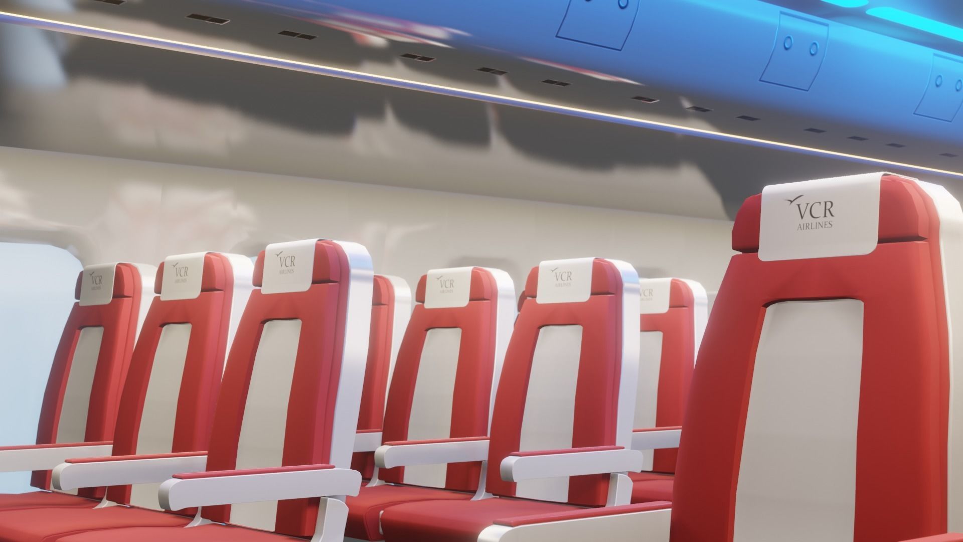 Airplane Interior  Low-poly 3D model_5