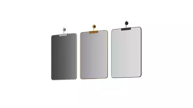 Rounded Corners Mirror on Bracket by Clear Home Design 3D model