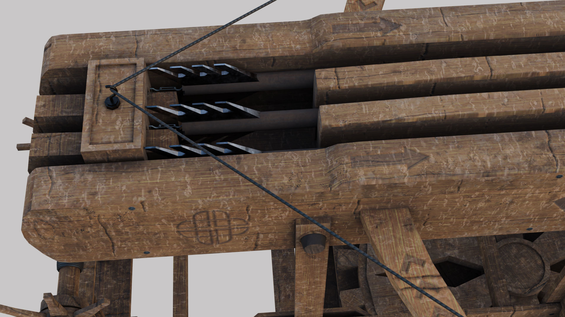 Ballista Weapon -  Arrow Shooter Low-poly 3D model_15