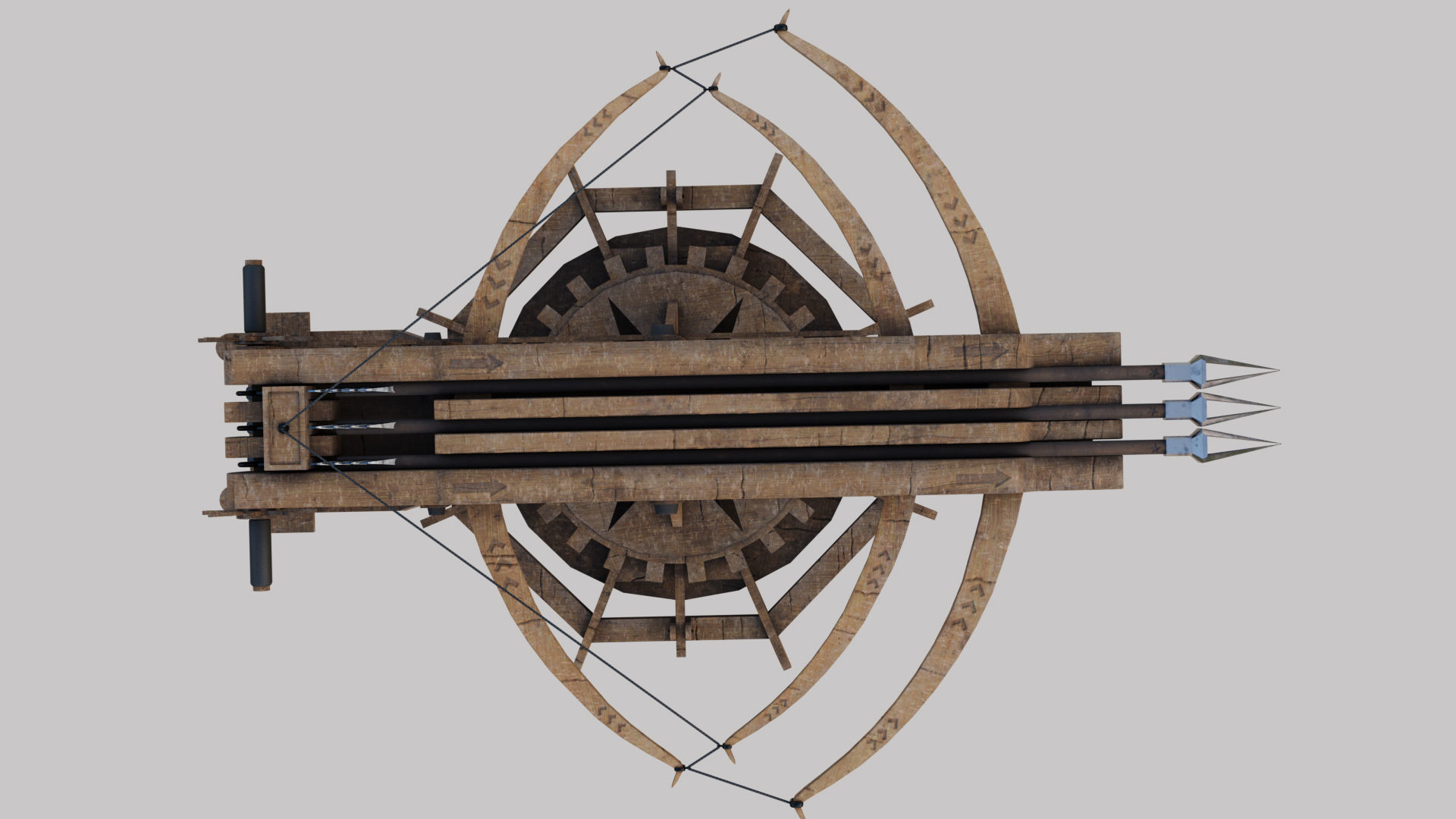 Ballista Weapon -  Arrow Shooter Low-poly 3D model_3