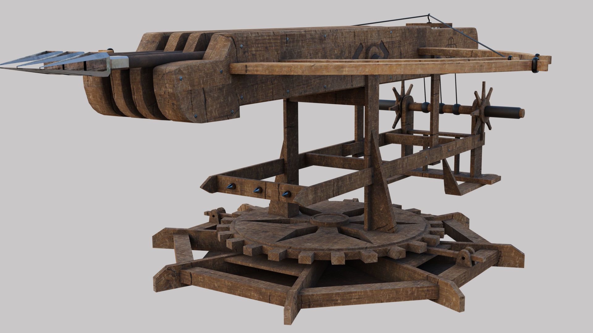 Ballista Weapon -  Arrow Shooter Low-poly 3D model_2