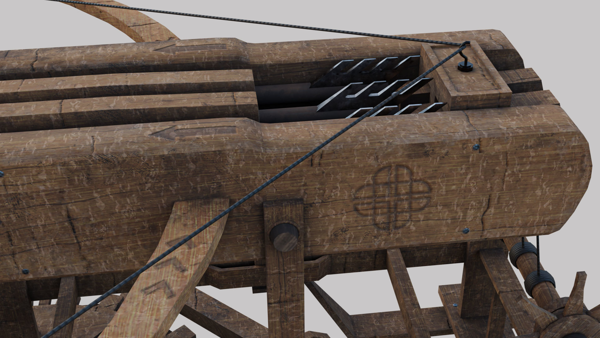 Ballista Weapon -  Arrow Shooter Low-poly 3D model_11