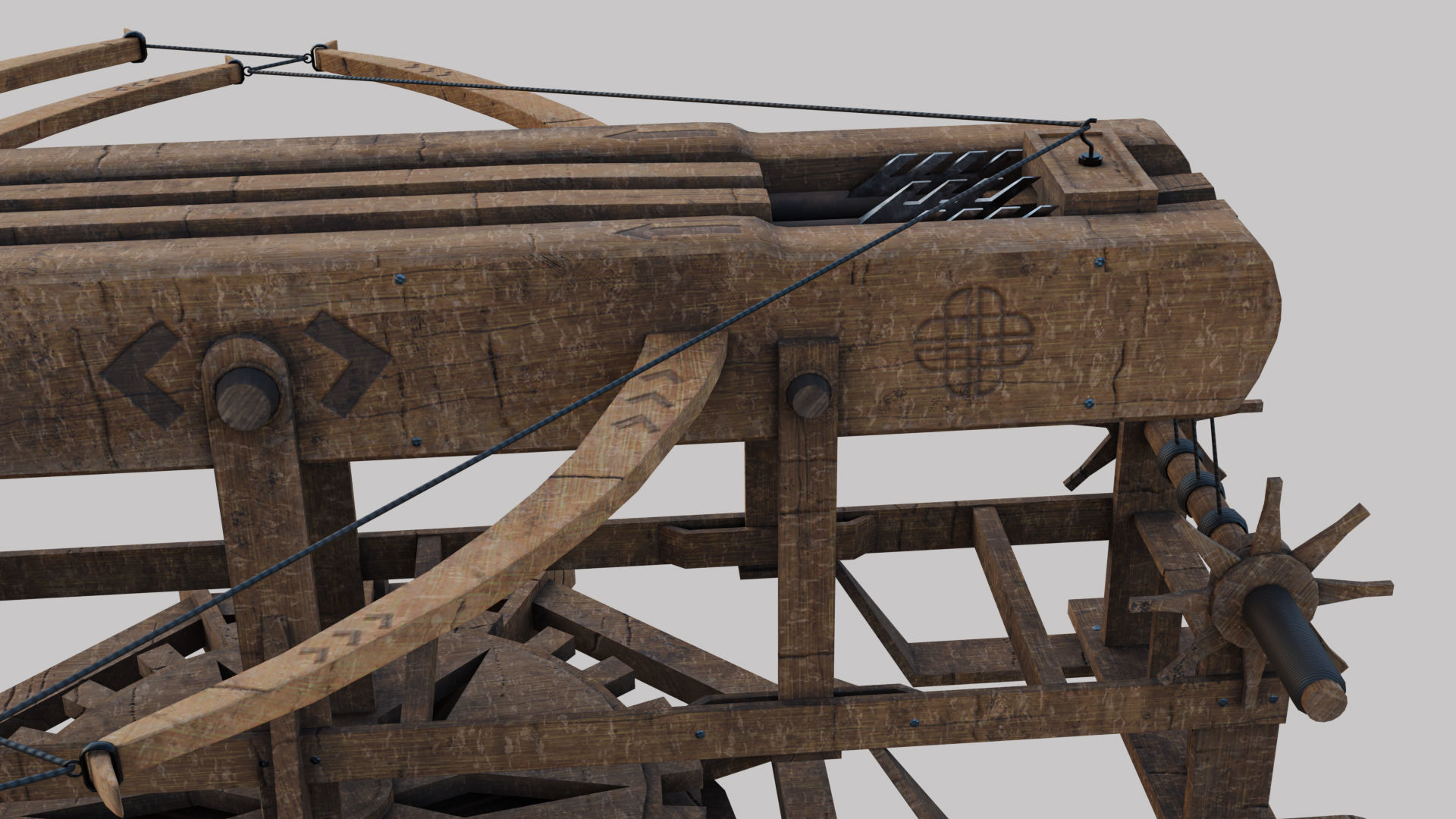 Ballista Weapon -  Arrow Shooter Low-poly 3D model_8