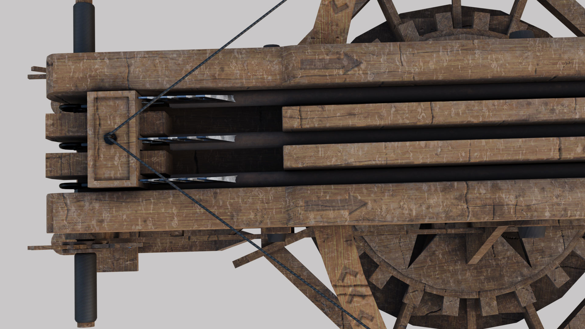 Ballista Weapon -  Arrow Shooter Low-poly 3D model_16