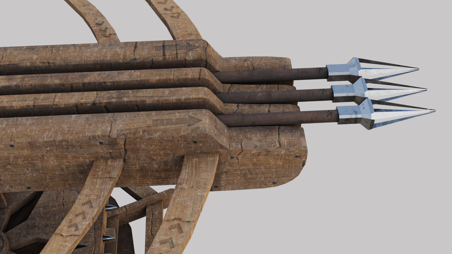 Ballista Weapon -  Arrow Shooter Low-poly 3D model_17