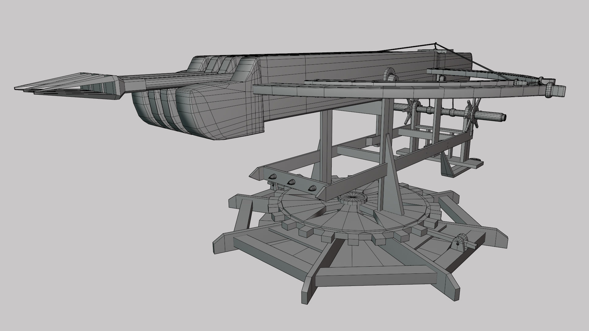 Ballista Weapon -  Arrow Shooter Low-poly 3D model_20