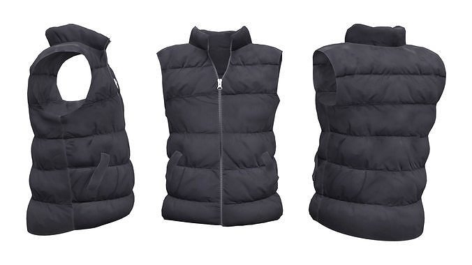 Male Padded Vest Low-poly 3D model