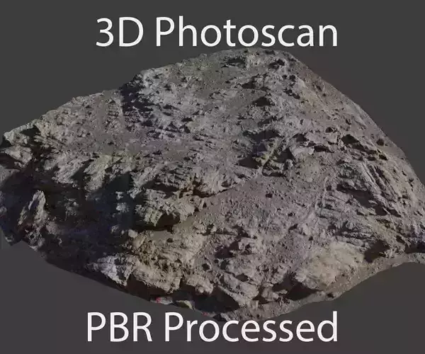 PBR Coast Volcanic rock cliff big Scanned Low-poly 3D model