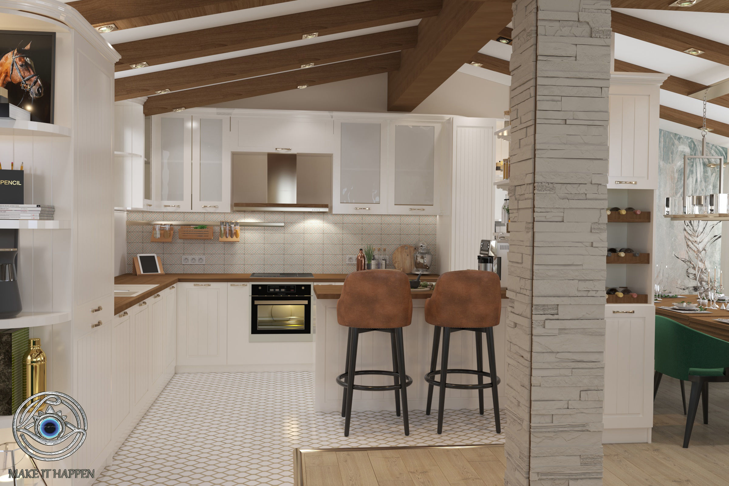 Family One-Floor House Visualization in 3Dmax by Nazar Decor 3D model_4