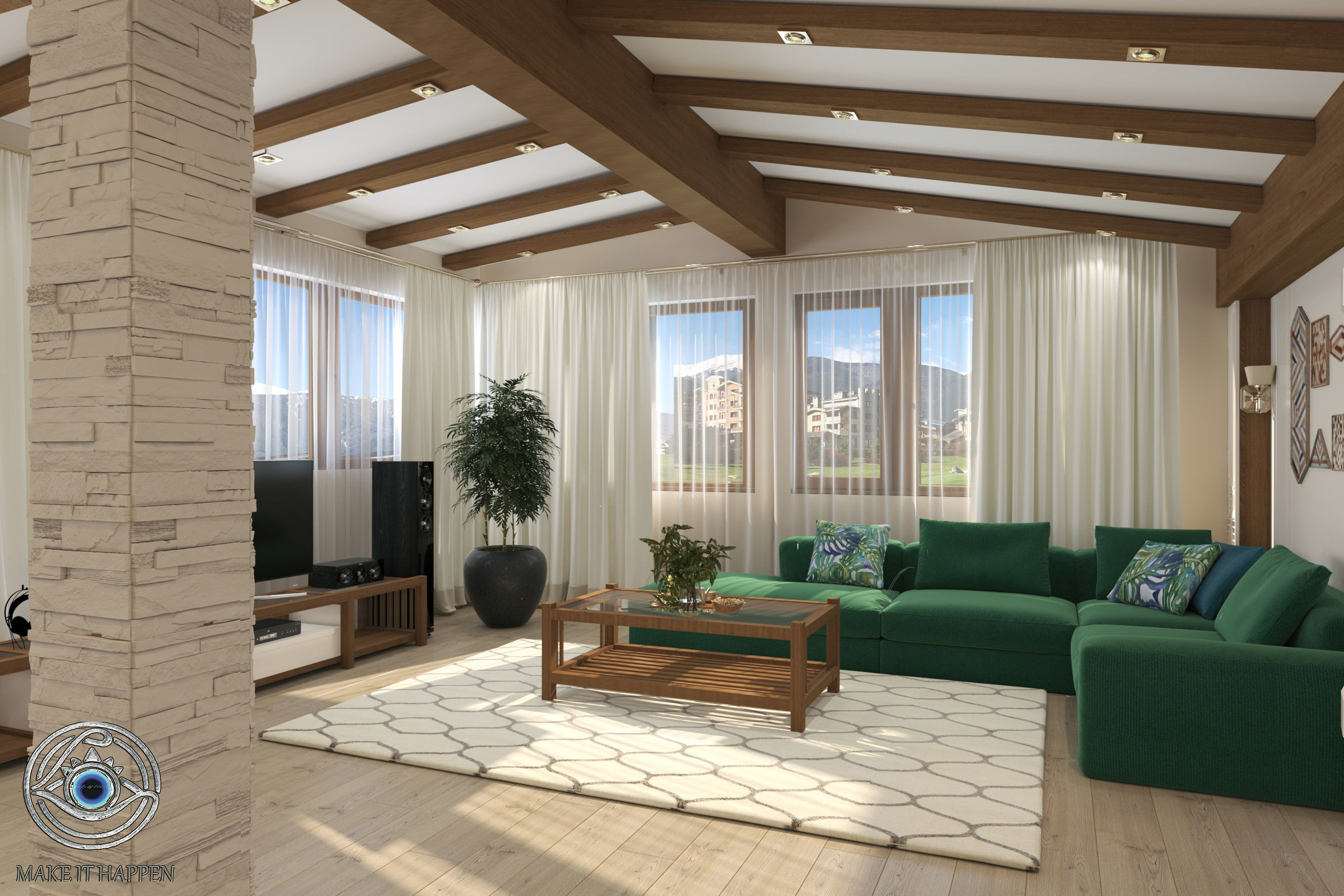 Family One-Floor House Visualization in 3Dmax by Nazar Decor 3D model_2