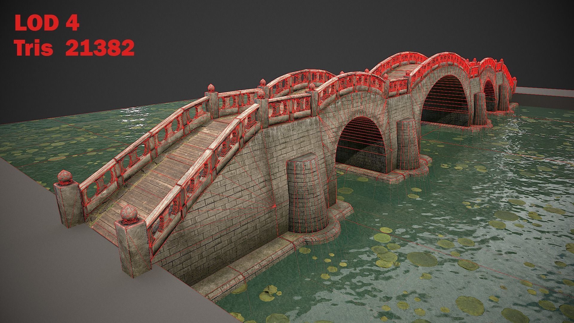 Long Stone Bridge Low-poly 3D model_18