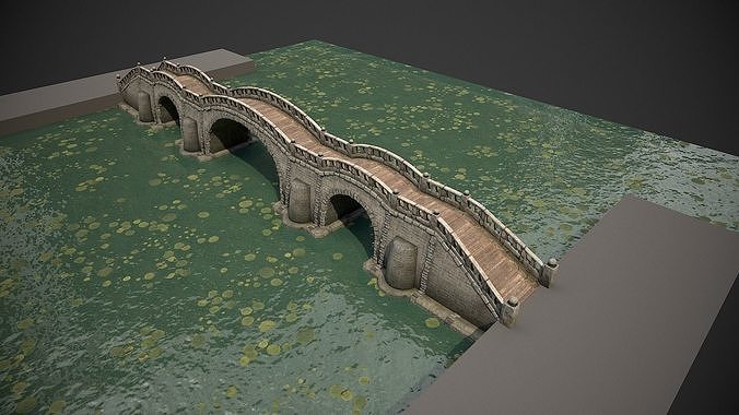 Long Stone Bridge Low-poly 3D model