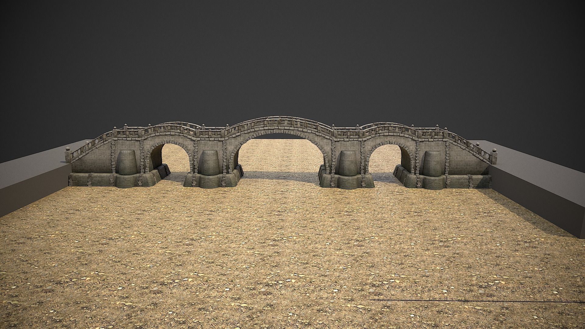 Long Stone Bridge Low-poly 3D model_3
