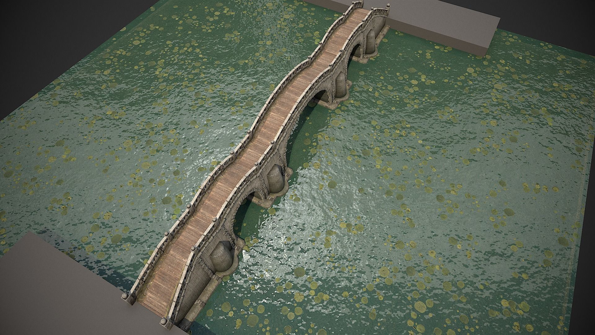 Long Stone Bridge Low-poly 3D model_6