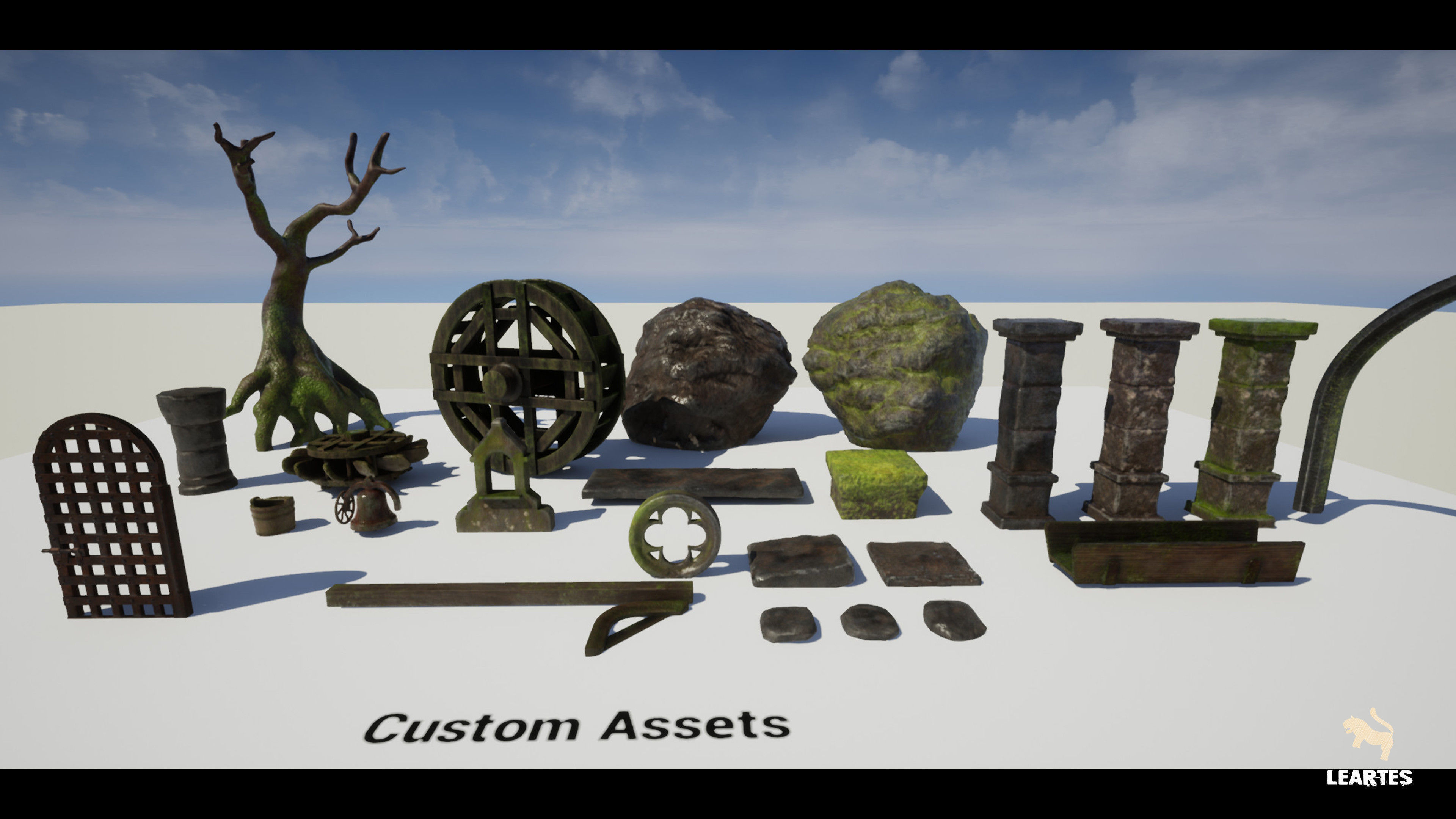 Watermills  Nature Environment Low-poly 3D model_9