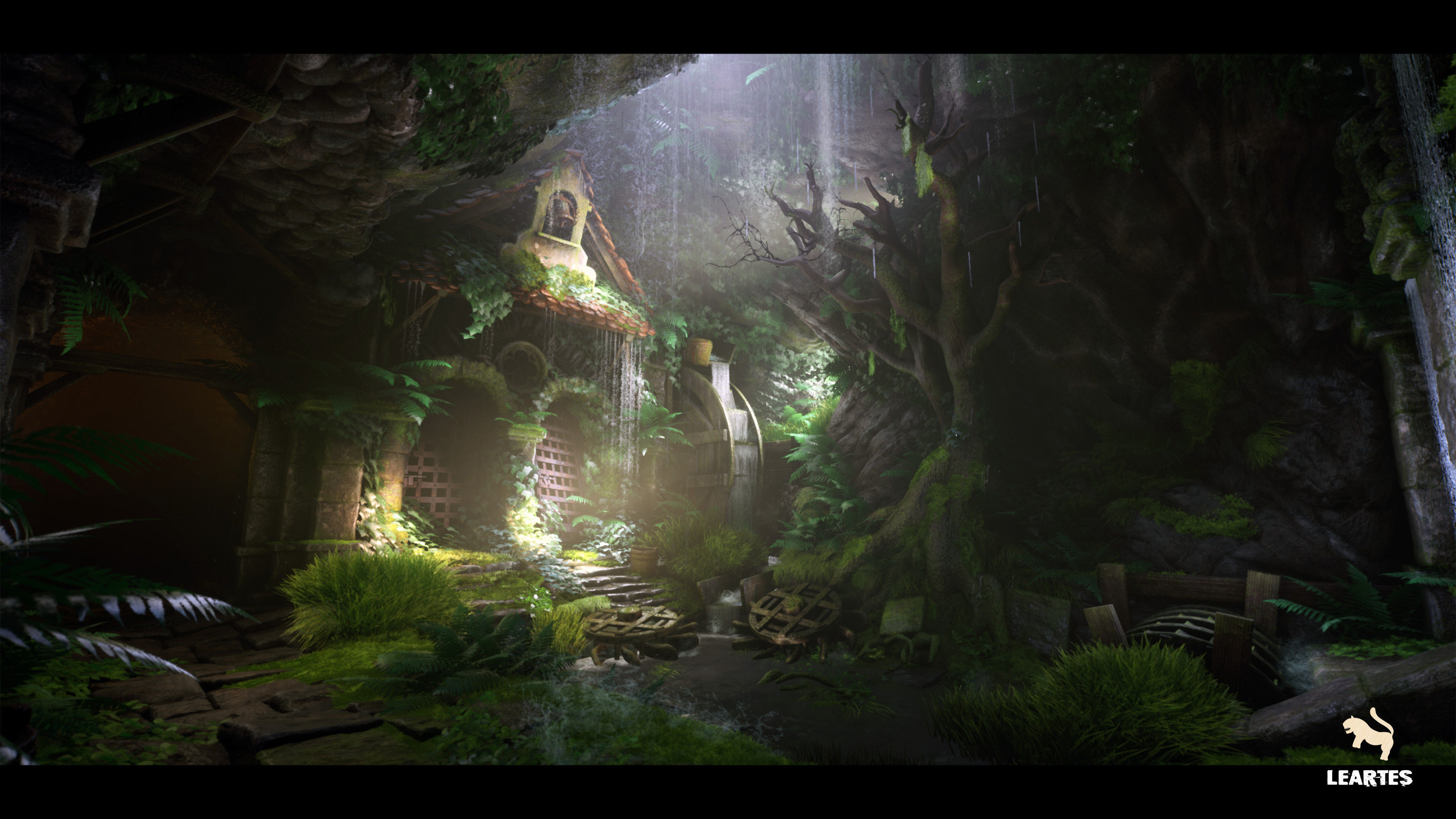Watermills  Nature Environment Low-poly 3D model_6