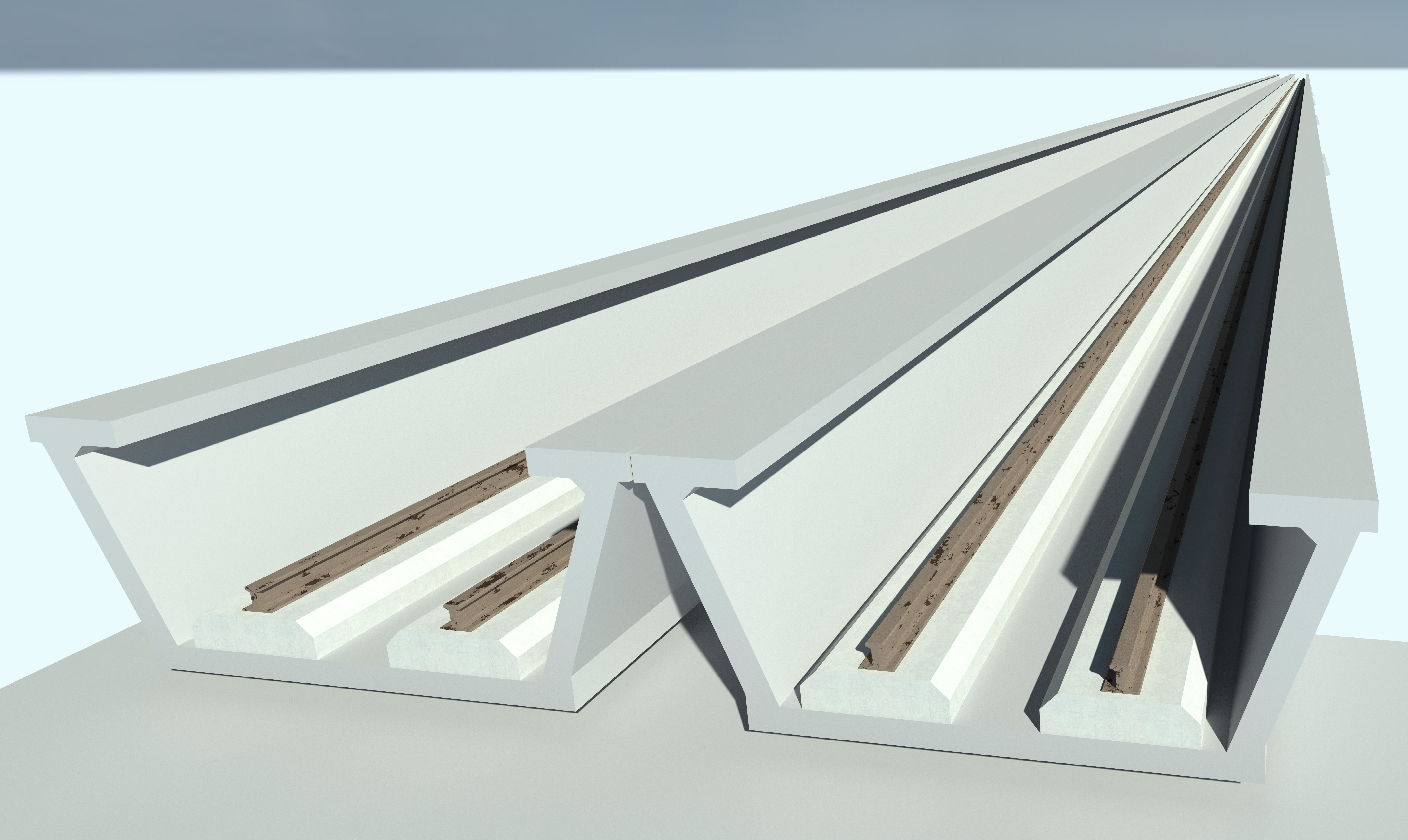 Parametrical Length Viaduct U-Beam 3D model_4