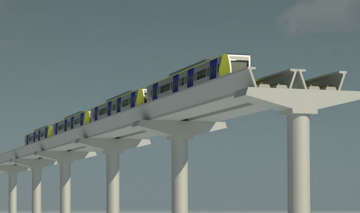 Parametrical Length Viaduct U-Beam 3D model_2