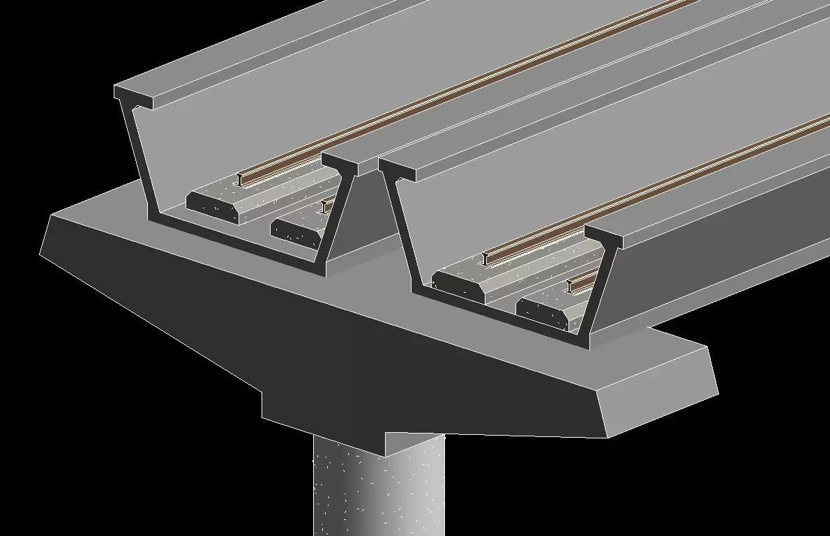 Parametrical Length Viaduct U-Beam 3D model_0